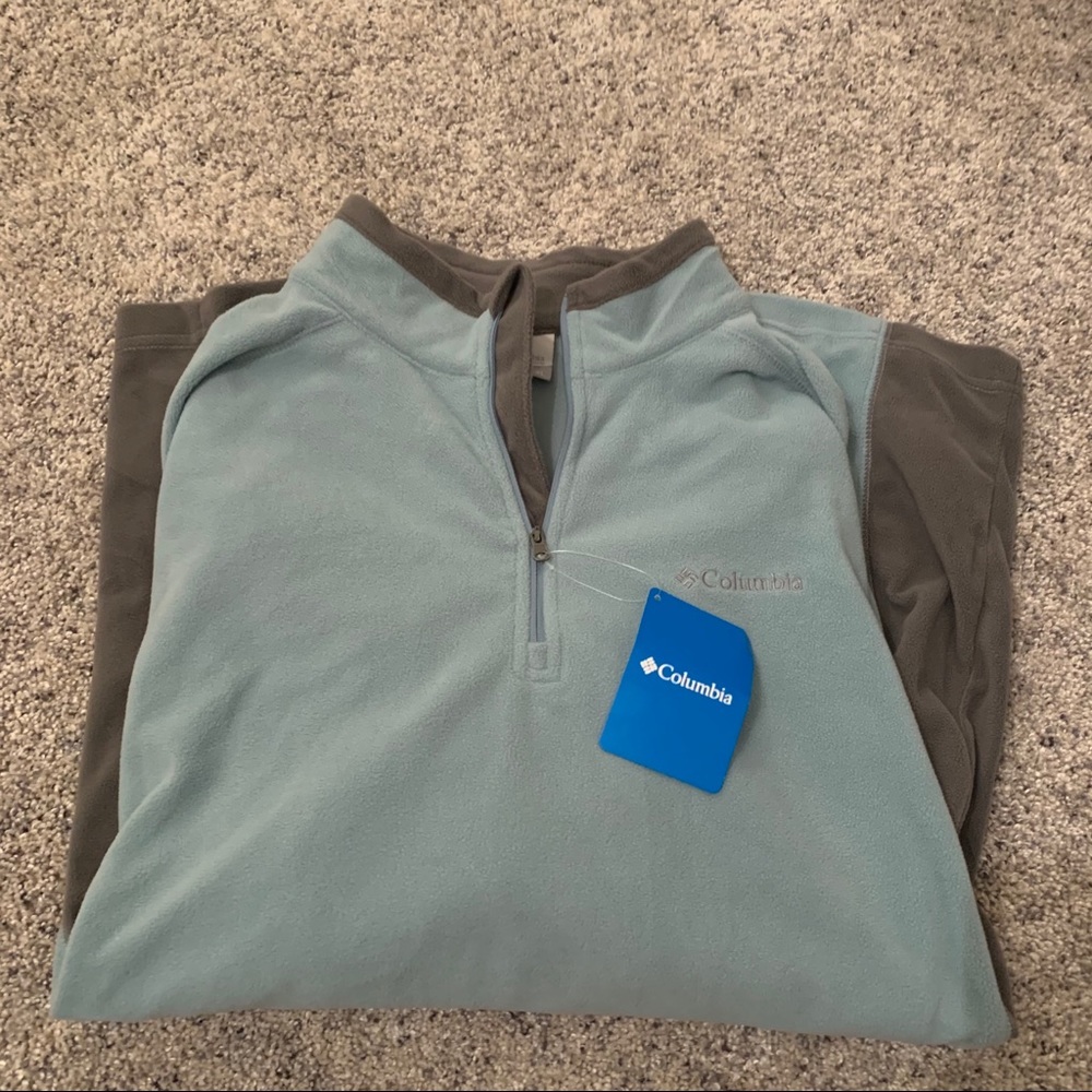 Columbia Mint and Grey Light 3/4 Zip Fleece